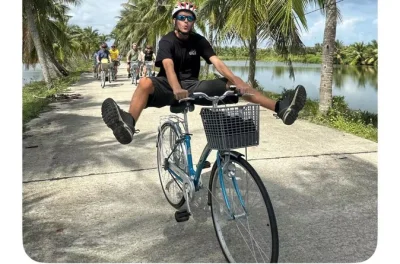 Explore o campo de hoi an de bike, ande de búfalo, gire em um barco cesto e prove comida fresquinha da fazenda. inclui bike, almoço e guia local.