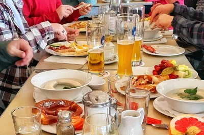 Start your day in munich with a private city tour and traditional bavarian breakfast at viktualienmarkt. includes local guide and all food. book now.