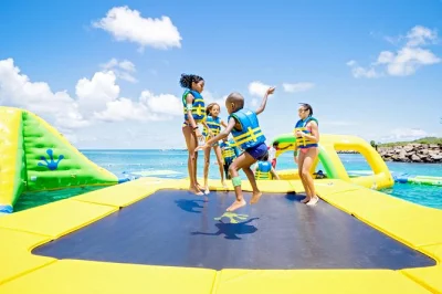 Jump, slide & laugh at splash island water park in st lucia’s rodney bay. includes life jackets, lifeguards & optional lunch by the beach. book now.