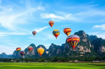 Vang Vieng Hot Air Balloon Flight: 30 Min Over Limestone