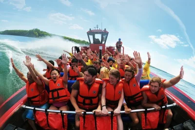 Feel the st. lawrence river’s wild side on a montreal jet boat ride. see city icons, get soaked in the lachine rapids, and enjoy easy lockers and ponchos included.