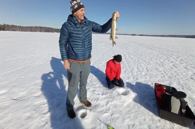 Try ice fishing on lake bodom near helsinki with a friendly local guide. includes pickup, traditional sausage lunch by the fire, and hot glögi. book now.