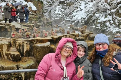 Découvrez les singes des neiges à jigokudani avec un guide local, profitez des sources chaudes de montagne et détendez-vous dans un spa pour les pieds. bus aller-retour inclus depuis la gare de yud
