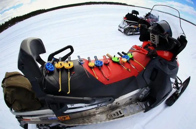 Saariselkä Snowmobiling & Ice Fishing Full Day Adventure